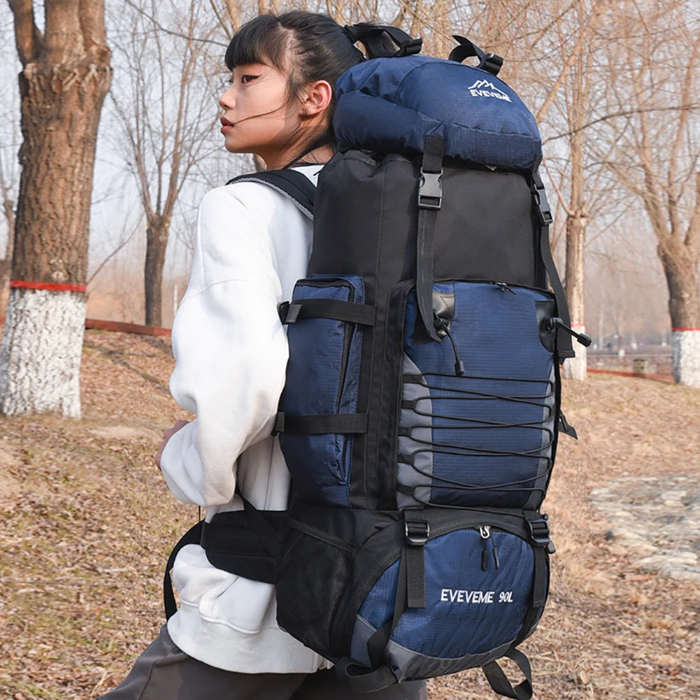 Mochila Para Acampamento De Grande Capacidade Com Capa De Chuva Bolsa Grande Respirável Com Compartimentos