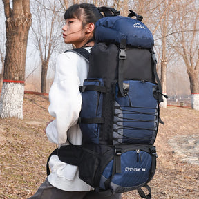 Mochila Para Acampamento De Grande Capacidade Com Capa De Chuva Bolsa Grande Respirável Com Compartimentos