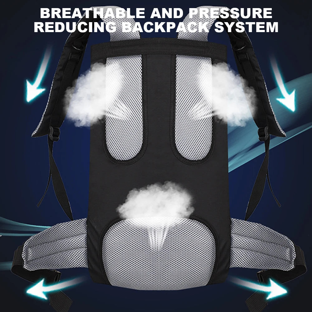 Mochila Para Acampamento De Grande Capacidade Com Capa De Chuva Bolsa Grande Respirável Com Compartimentos