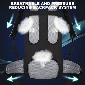 Mochila Para Acampamento De Grande Capacidade Com Capa De Chuva Bolsa Grande Respirável Com Compartimentos