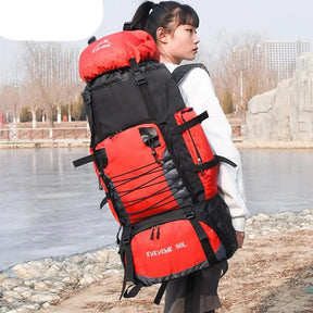 Mochila Para Acampamento De Grande Capacidade Com Capa De Chuva Bolsa Grande Respirável Com Compartimentos