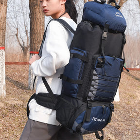 Mochila Para Acampamento De Grande Capacidade Com Capa De Chuva Bolsa Grande Respirável Com Compartimentos