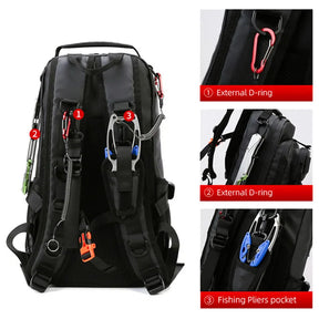 Mochila Impermeável de Pesca Multifuncional Para Camping Montanhismo