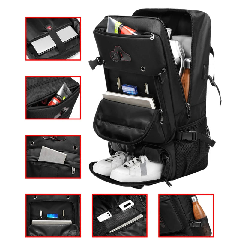 Mochila Para Viagem Impermeável Multifuncional Bolsa De Bagagem De Alta Qualidade Com Compartimentos