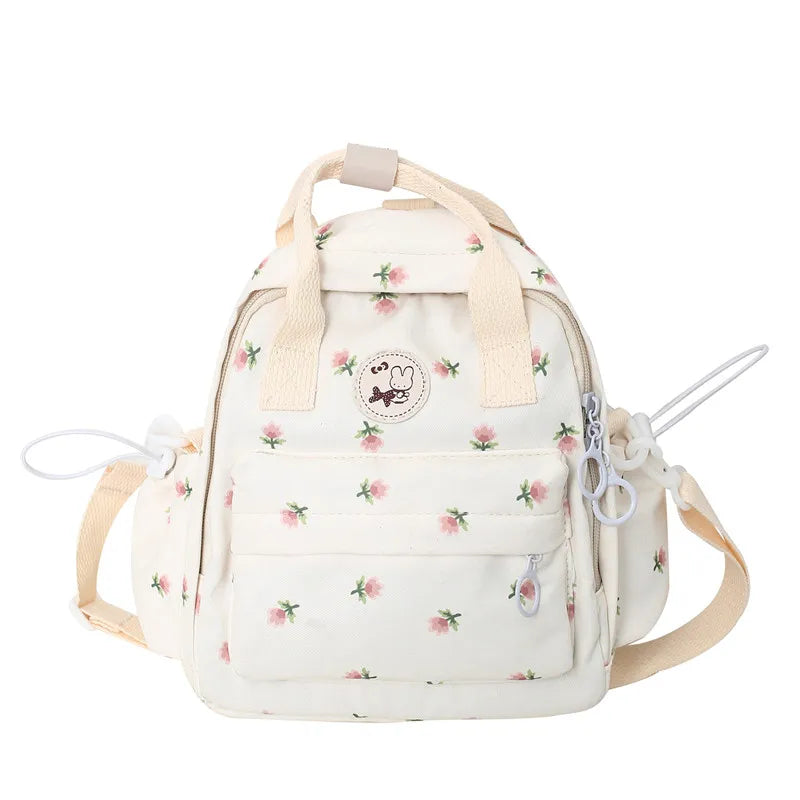 Mochila De Ombro Estampa Floral Bolsa Versátil Para Lazer Moda Feminina