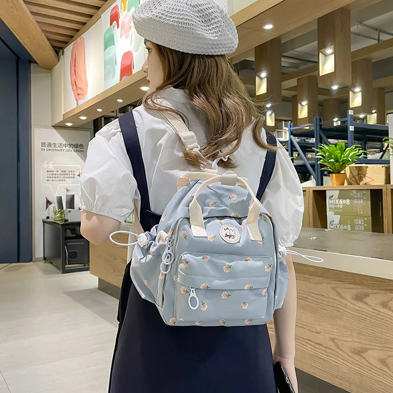 Mochila De Ombro Estampa Floral Bolsa Versátil Para Lazer Moda Feminina
