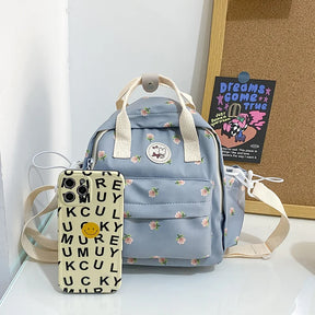 Mochila De Ombro Estampa Floral Bolsa Versátil Para Lazer Moda Feminina
