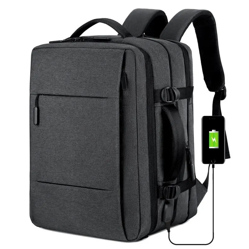 Mochila Impermeável USB com Vários Compartimentos