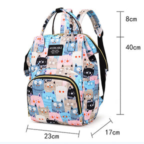Mochila Maternidade Estampa Desenho Animado De Grande Capacidade Bolsa De Armazenamento