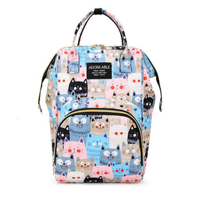 Mochila Maternidade Estampa Desenho Animado De Grande Capacidade Bolsa De Armazenamento