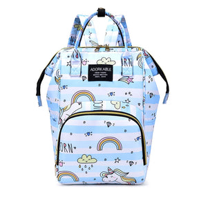 Mochila Maternidade Estampa Desenho Animado De Grande Capacidade Bolsa De Armazenamento
