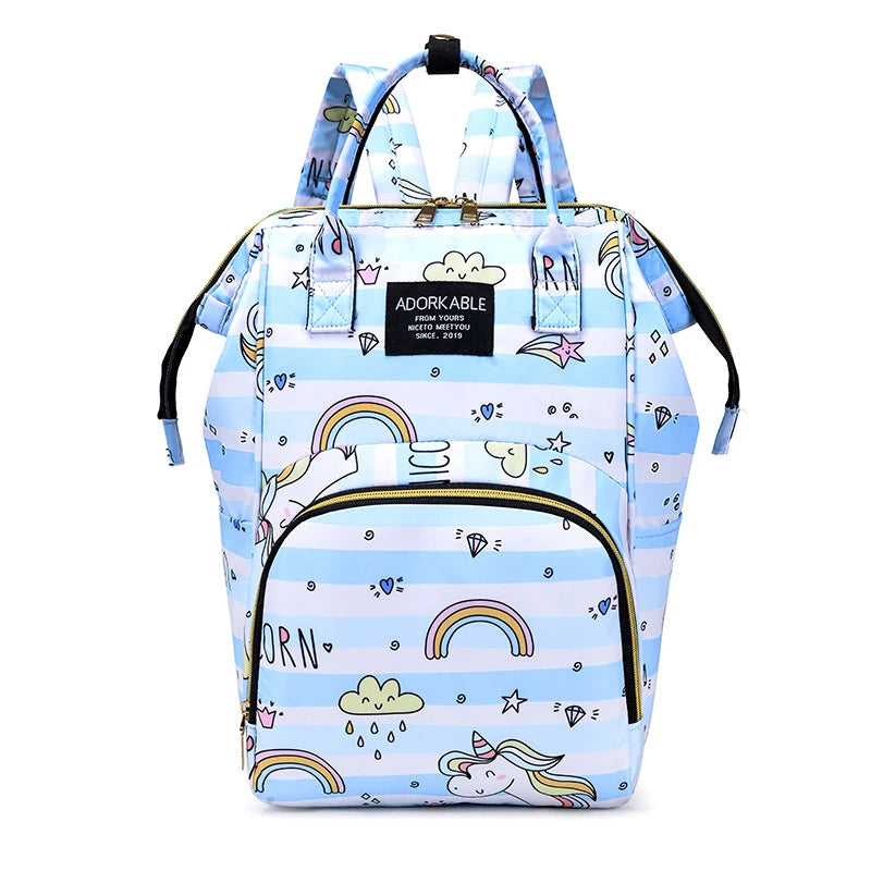 Mochila Maternidade Estampa Desenho Animado De Grande Capacidade Bolsa De Armazenamento