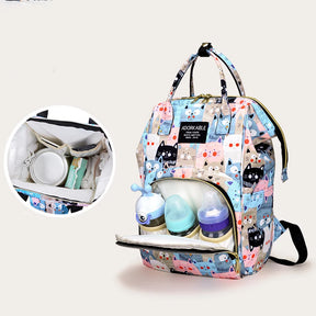 Mochila Maternidade Estampa Desenho Animado De Grande Capacidade Bolsa De Armazenamento