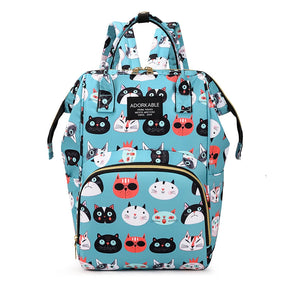 Mochila Maternidade Estampa Desenho Animado De Grande Capacidade Bolsa De Armazenamento
