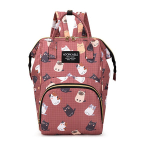 Mochila Maternidade Estampa Desenho Animado De Grande Capacidade Bolsa De Armazenamento