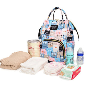 Mochila Maternidade Estampa Desenho Animado De Grande Capacidade Bolsa De Armazenamento