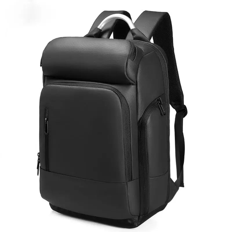 Mochila Preta Funcional Impermeável Para Negócios Carregamento USB