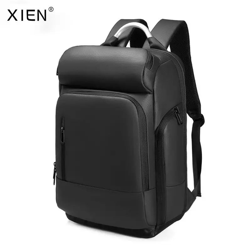Mochila Preta Funcional Impermeável Para Negócios Carregamento USB