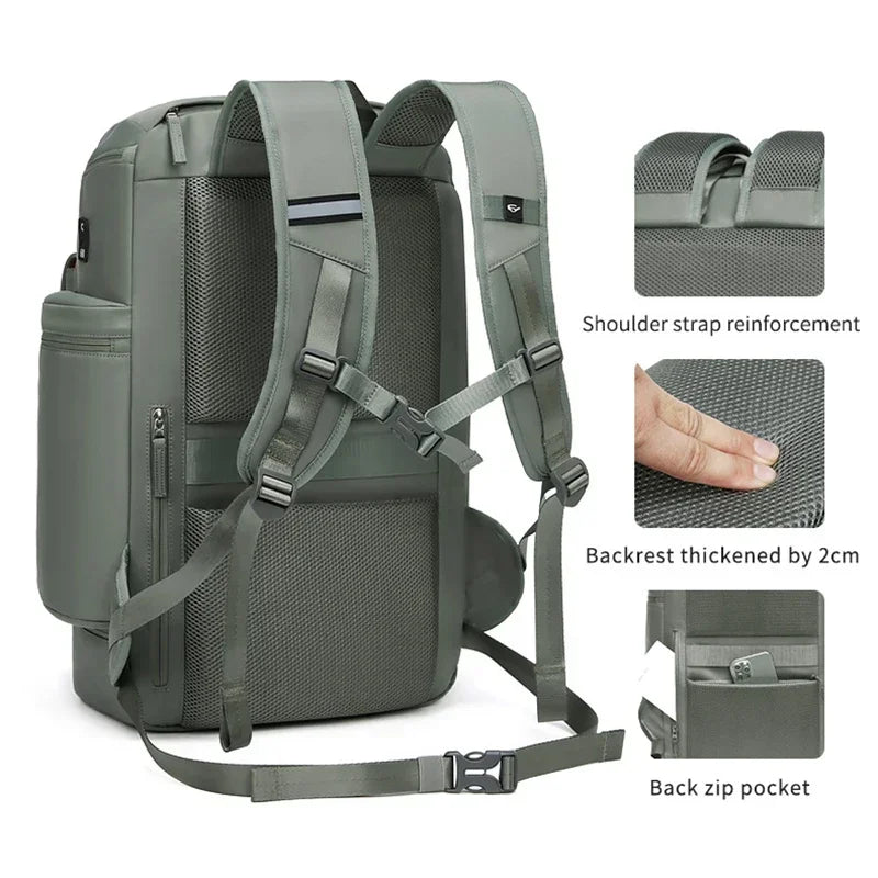Mochila De Negócios de Grande Capacidade Com Compartimentos Bolsa Multifuncional Para viagens Com Alças Reforçadas