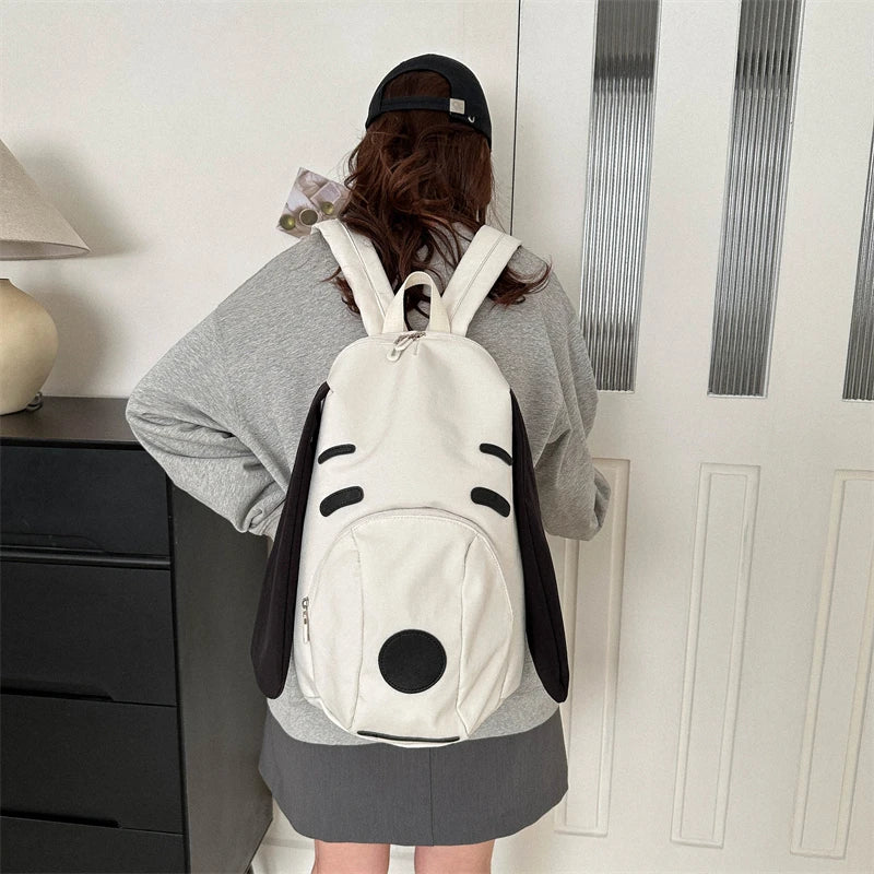 Mochila Para Lazer Design Cachorro 3D Com Orelhas Grandes Desenho Animado Moda Versátil