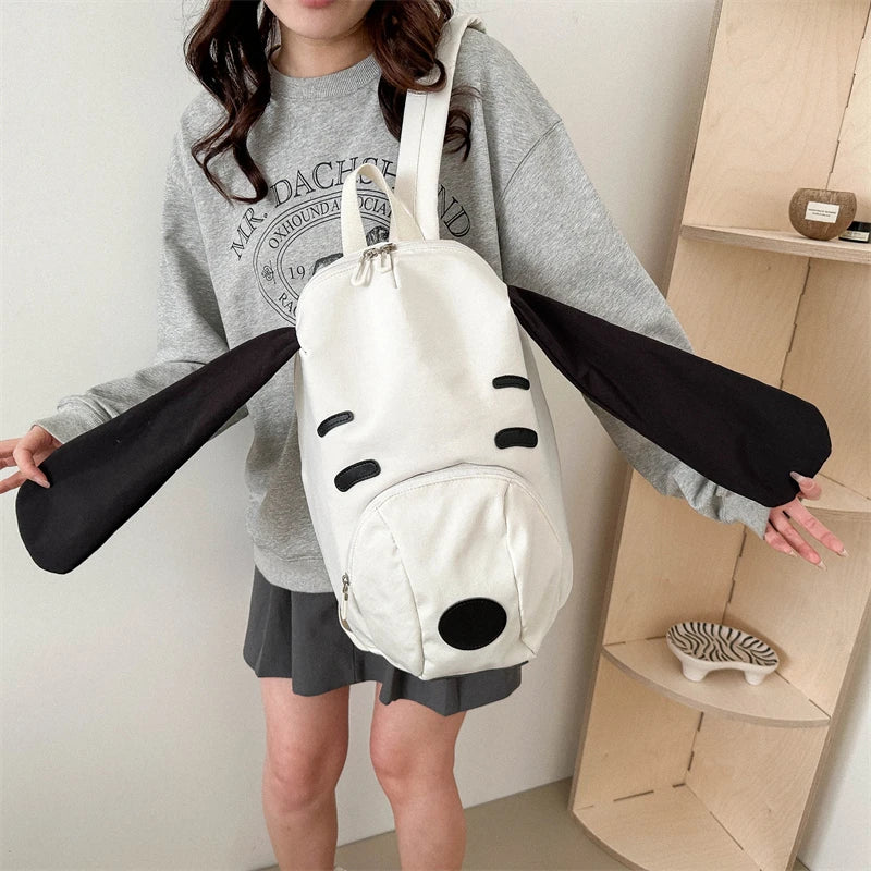 Mochila Para Lazer Design Cachorro 3D Com Orelhas Grandes Desenho Animado Moda Versátil