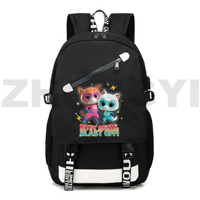 Mochila Escolar De Carregamento USB Á Prova D'água Anti-futo Com Estampa Desenho Animado