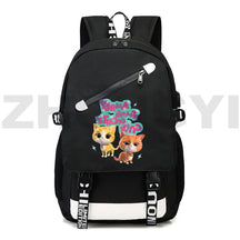 Mochila Escolar De Carregamento USB Á Prova D'água Anti-futo Com Estampa Desenho Animado