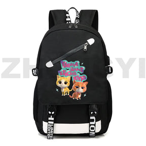 Mochila Escolar De Carregamento USB Á Prova D'água Anti-futo Com Estampa Desenho Animado