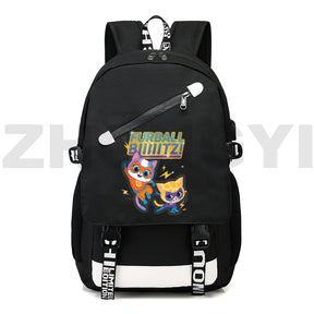 Mochila Escolar De Carregamento USB Á Prova D'água Anti-futo Com Estampa Desenho Animado