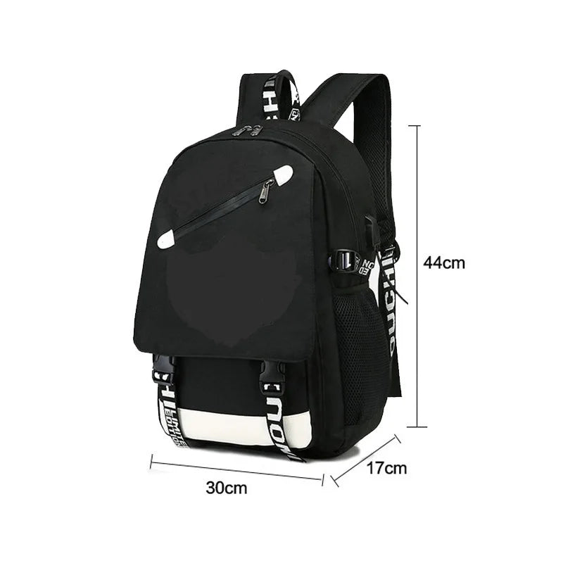 Mochila Escolar De Carregamento USB Á Prova D'água Anti-futo Com Estampa Desenho Animado