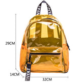 Mochila Feminina Transparente Esportiva Design Casual Bolsas Versátil