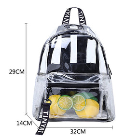 Mochila Feminina Transparente Esportiva Design Casual Bolsas Versátil