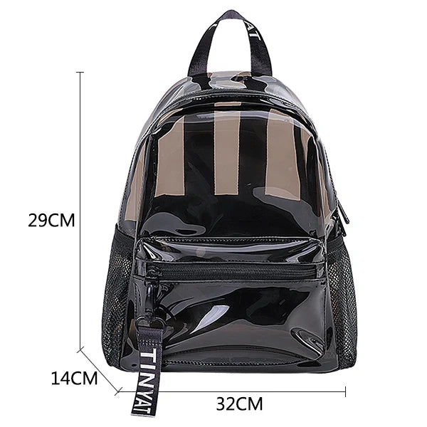 Mochila Feminina Transparente Esportiva Design Casual Bolsas Versátil