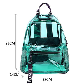 Mochila Feminina Transparente Esportiva Design Casual Bolsas Versátil