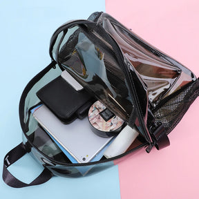 Mochila Feminina Transparente Esportiva Design Casual Bolsas Versátil