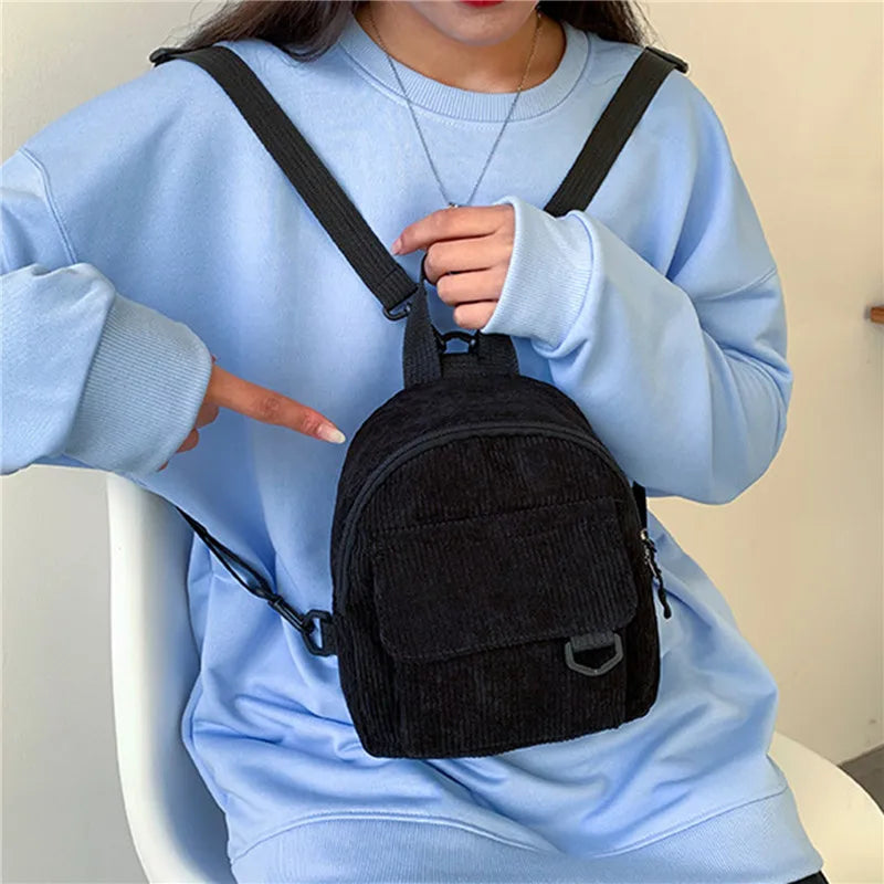 Mini mochila De Veludo Para Meninas Moda Minimalista Mochila Durável Com Alças Ajustável