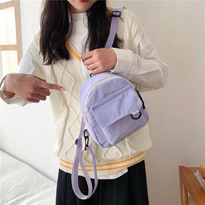 Mini mochila De Veludo Para Meninas Moda Minimalista Mochila Durável Com Alças Ajustável