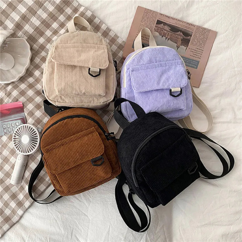 Mini mochila De Veludo Para Meninas Moda Minimalista Mochila Durável Com Alças Ajustável