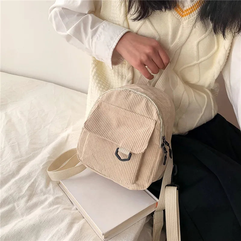 Mini mochila De Veludo Para Meninas Moda Minimalista Mochila Durável Com Alças Ajustável