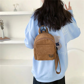 Mini mochila De Veludo Para Meninas Moda Minimalista Mochila Durável Com Alças Ajustável