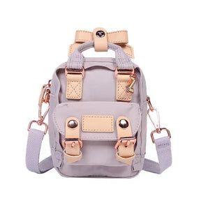 Mini Mochila Feminina Para Passeio Bolsa De Ombro Design Vintage Moda Retrô Casual