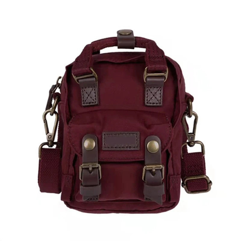 Mini Mochila Feminina Para Passeio Bolsa De Ombro Design Vintage Moda Retrô Casual