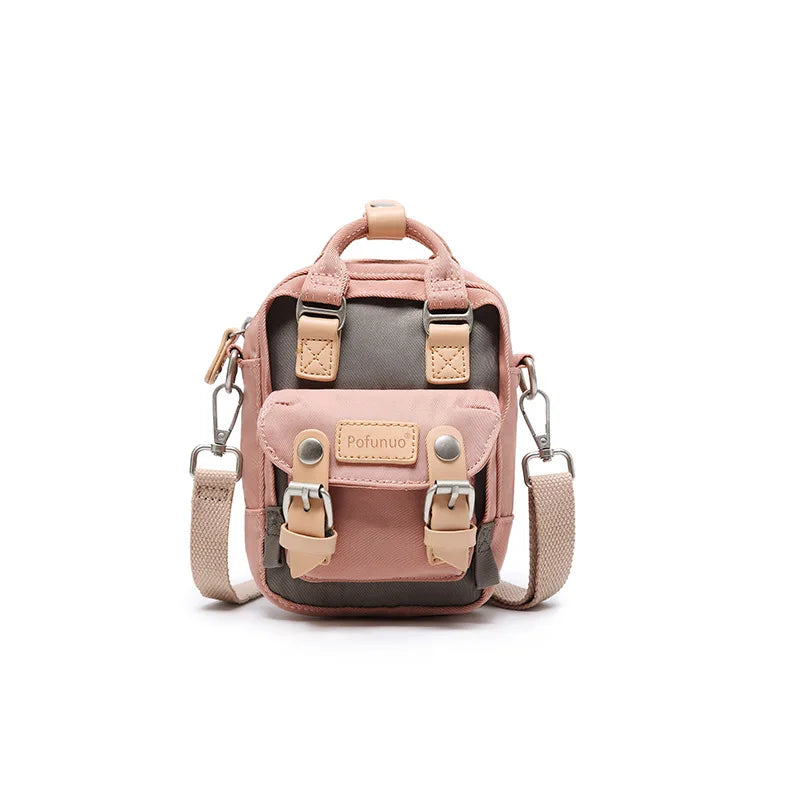 Mini Mochila Feminina Para Passeio Bolsa De Ombro Design Vintage Moda Retrô Casual