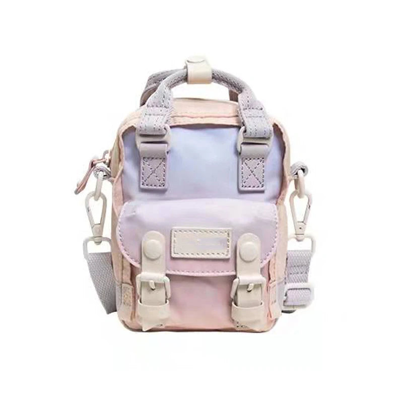 Mini Mochila Feminina Para Passeio Bolsa De Ombro Design Vintage Moda Retrô Casual