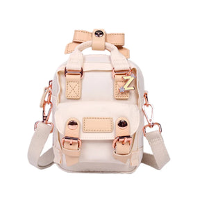 Mini Mochila Feminina Para Passeio Bolsa De Ombro Design Vintage Moda Retrô Casual