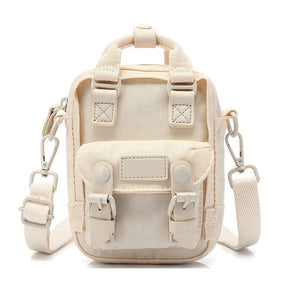 Mini Mochila Feminina Para Passeio Bolsa De Ombro Design Vintage Moda Retrô Casual