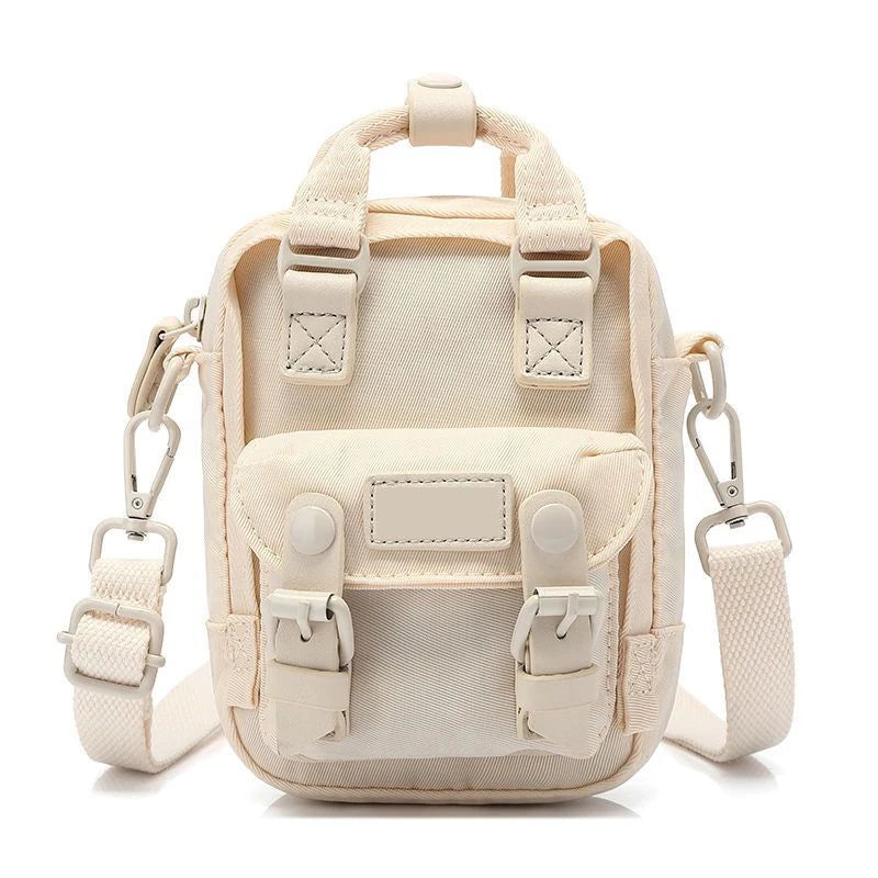 Mini Mochila Feminina Para Passeio Bolsa De Ombro Design Vintage Moda Retrô Casual
