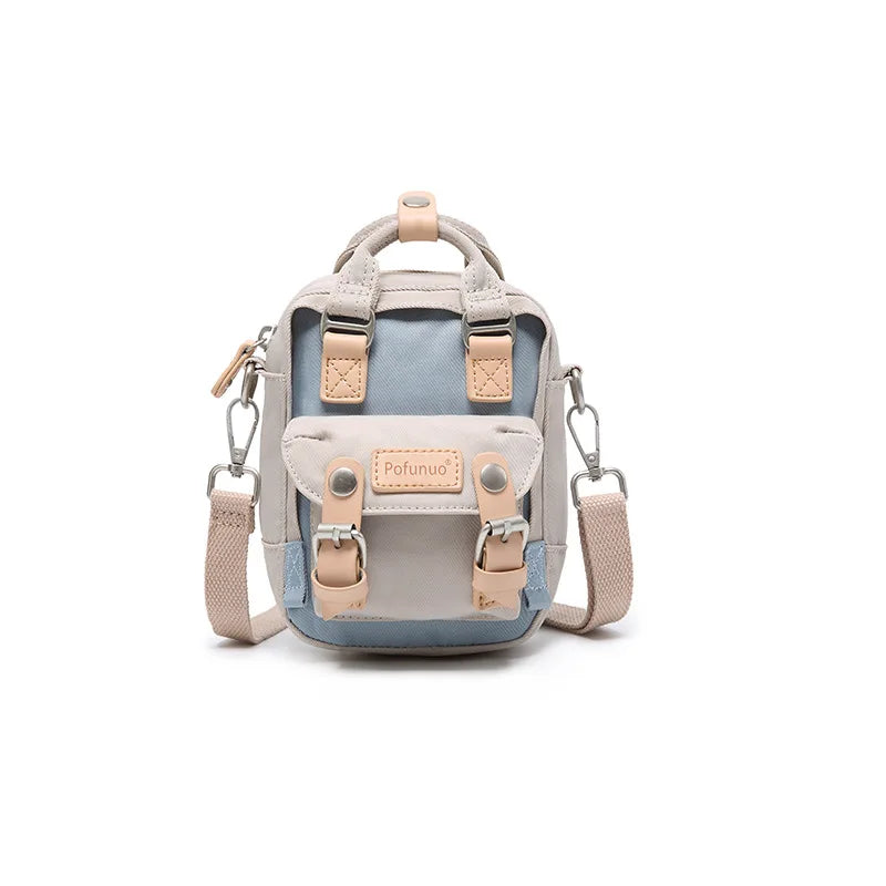 Mini Mochila Feminina Para Passeio Bolsa De Ombro Design Vintage Moda Retrô Casual