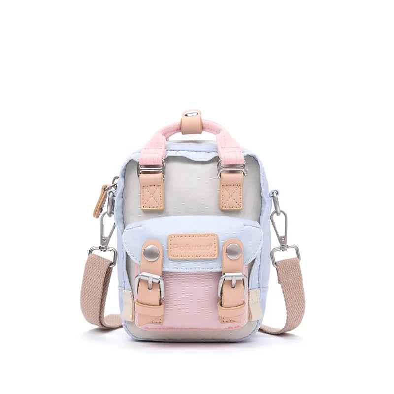 Mini Mochila Feminina Para Passeio Bolsa De Ombro Design Vintage Moda Retrô Casual