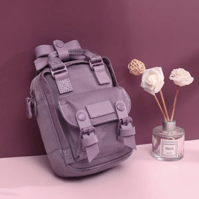 Mini Mochila Feminina Para Passeio Bolsa De Ombro Design Vintage Moda Retrô Casual